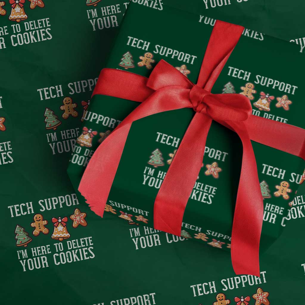 Funny Xmas Tech Support Wrapping Paper Roll Here To Delete Cookies Festive Xmas