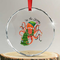 Funny Xmas Tree Octopus Tis The Season Crystal Glass Ornament TS09