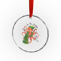 Funny Xmas Tree Octopus Tis The Season Crystal Glass Ornament TS09