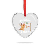 Funny Xmas Volleyball Heart Crystal Glass Ornament Oh Snap Gingerbread Volleyball Player - Wonder Print Shop