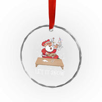 Funny Xmas Weed 420 Crystal Glass Ornament Cocaine Let It Snow Naughty Santa Snorting TS09