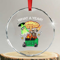 Funny Xmas What A Year Dumpster Fire Crystal Glass Ornament TS09