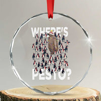 Funny Xmas Wheres Pesto Crystal Glass Ornament TS09