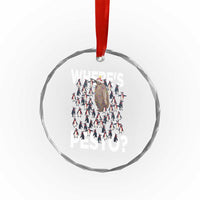 Funny Xmas Wheres Pesto Crystal Glass Ornament TS09