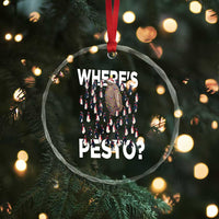 Funny Xmas Wheres Pesto Crystal Glass Ornament TS09