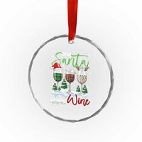 Funny Xmas Wine Crystal Glass Ornament Dear Santa Just Bring Wine Winter Holiday TS11