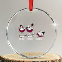 Funny Xmas Wine Crystal Glass Ornament Drink Drank Drunk Snowman Xmas TS11