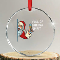 Funny Xmas Wine Crystal Glass Ornament Full Of Holiday Spirit Santa TS11