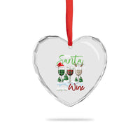 Funny Xmas Wine Heart Crystal Glass Ornament Dear Santa Just Bring Wine Winter Holiday - Wonder Print Shop