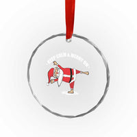 Funny Xmas Yoga Crystal Glass Ornament Keep Calm And Merry On TS09