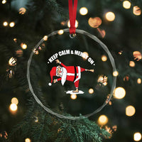 Funny Xmas Yoga Crystal Glass Ornament Keep Calm And Merry On TS09