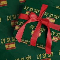 Funny Y Si Si Spain Flag Distressed Retro Graphic Wrapping Paper Roll What If Espanol Patriotic Spanish Espana Pride