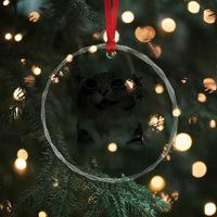 Funny Y2k Cat Meme Crystal Glass Ornament Vintage Retro Silly Cats Cats lover Gift - Wonder Print Shop