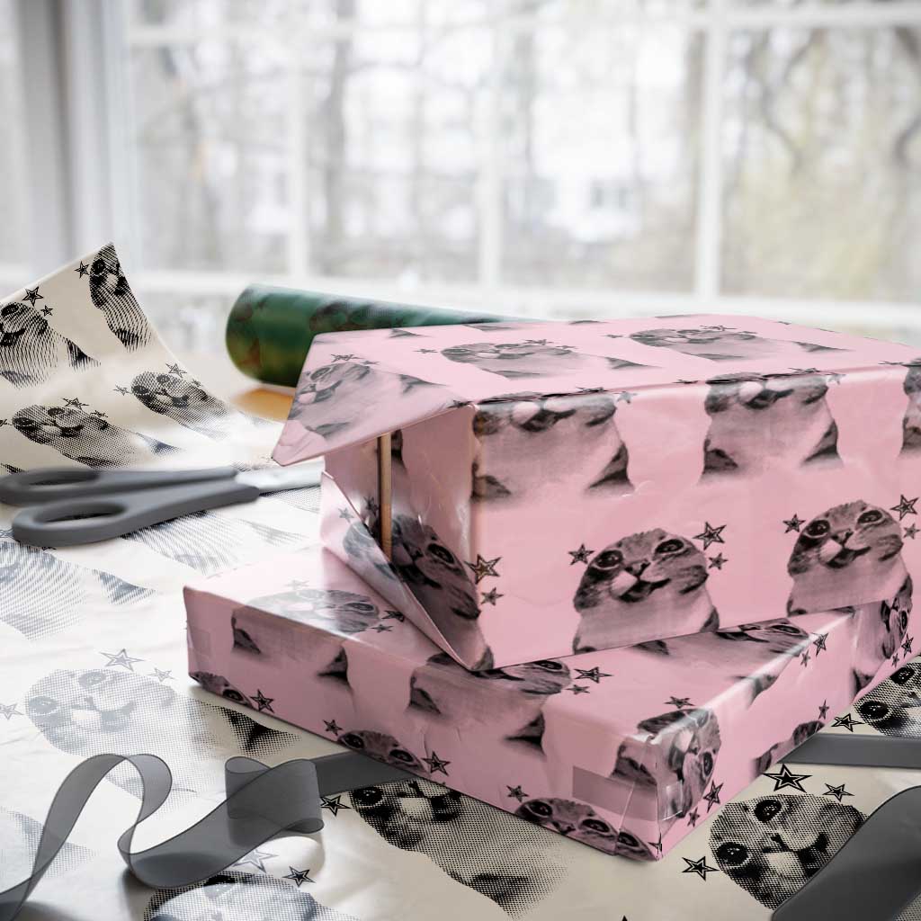 Funny Y2k Cat Meme Wrapping Paper Roll Vintage Retro Silly Cats Cats lover Gift - Wonder Print Shop