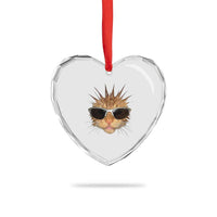 Funny Y2k Retro Cat Meme Heart Crystal Glass Ornament Vintage Cat Edgy Retro 90s Streetwear - Wonder Print Shop