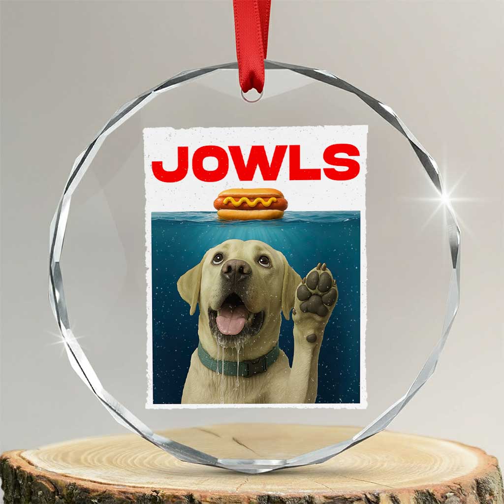 Funny Yellow Lab Jowls Crystal Glass Ornament Labrador Retriever Lover Gift - Wonder Print Shop