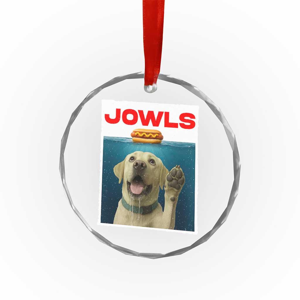 Funny Yellow Lab Jowls Crystal Glass Ornament Labrador Retriever Lover Gift - Wonder Print Shop