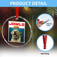 Funny Yellow Lab Jowls Crystal Glass Ornament Labrador Retriever Lover Gift - Wonder Print Shop