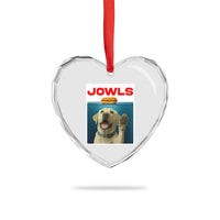 Funny Yellow Lab Jowls Heart Crystal Glass Ornament Labrador Retriever Lover Gift - Wonder Print Shop