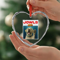 Funny Yellow Lab Jowls Heart Crystal Glass Ornament Labrador Retriever Lover Gift - Wonder Print Shop