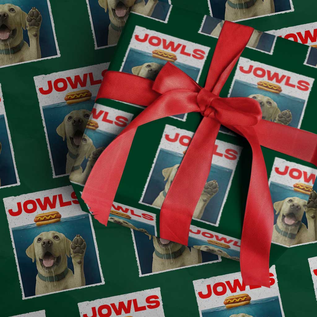 Funny Yellow Lab Jowls Wrapping Paper Roll Labrador Retriever Lover Gift - Wonder Print Shop