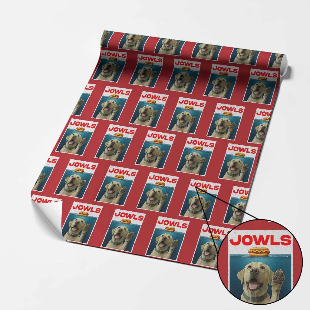 Funny Yellow Lab Jowls Wrapping Paper Roll Labrador Retriever Lover Gift - Wonder Print Shop