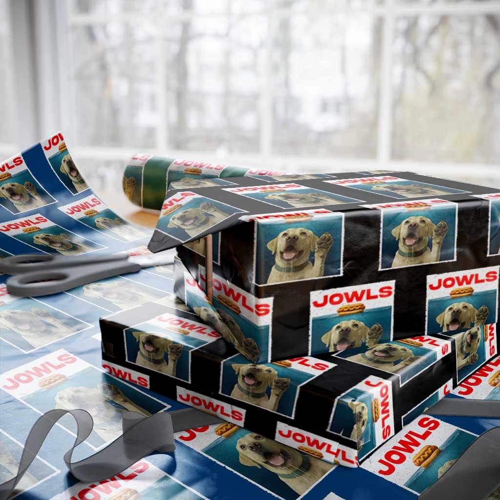 Funny Yellow Lab Jowls Wrapping Paper Roll Labrador Retriever Lover Gift - Wonder Print Shop