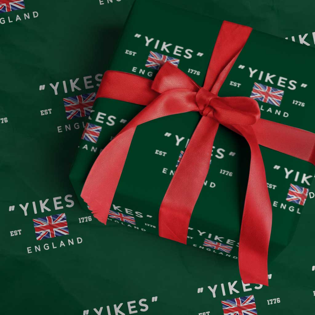 Funny Yikes England 1776 Wrapping Paper Roll 4th Of July USA Union Jack Flag - Wonder Print Shop