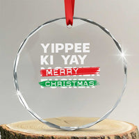 Funny Yippee Ki Yay Merry Xmas Crystal Glass Ornament Nakatomi Plaza Brushed TS11