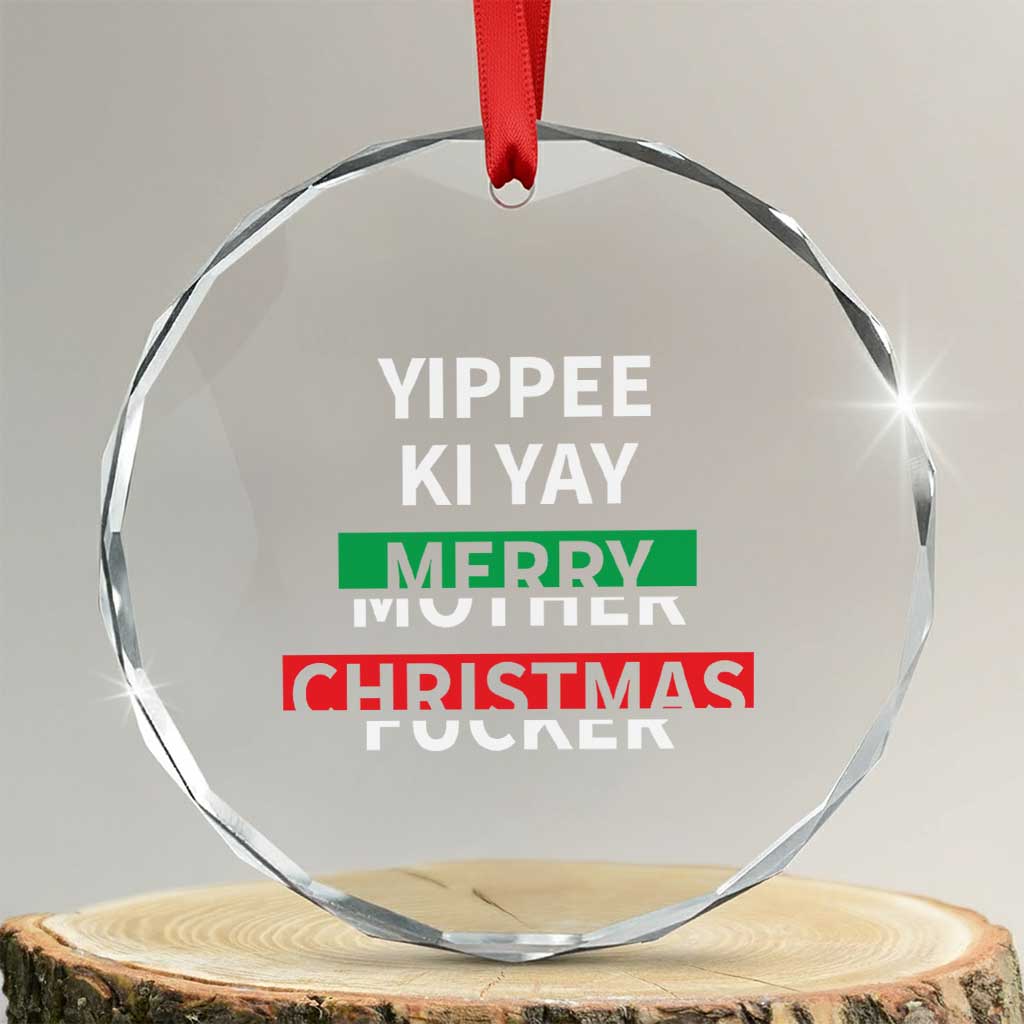 Funny Yippee Ki Yay Merry Xmas Crystal Glass Ornament Xmas Nakatomi Plaza TS11