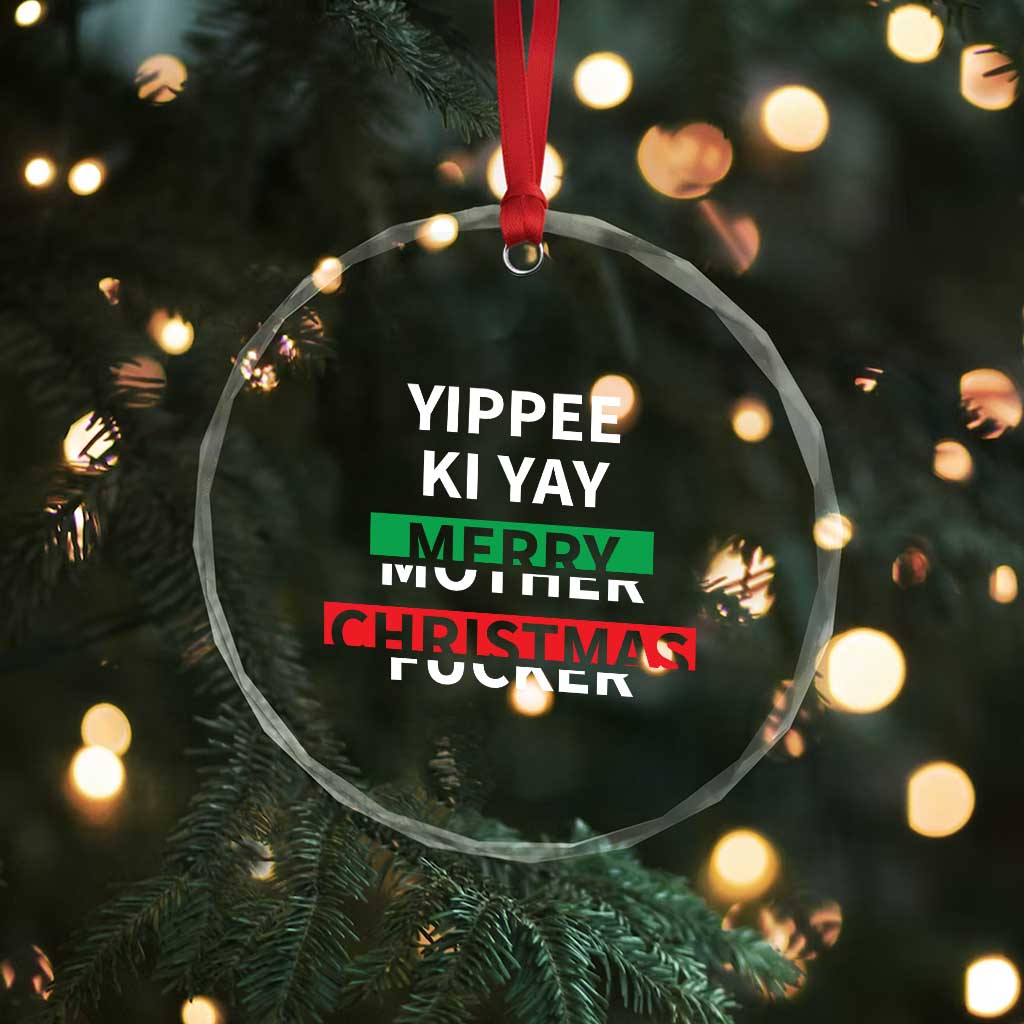 Funny Yippee Ki Yay Merry Xmas Crystal Glass Ornament Xmas Nakatomi Plaza TS11