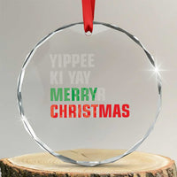 Funny Yippee Ki Yay Merry Xmas Crystal Glass Ornament Xmas Nakatomi Plaza Hiden Text TS11