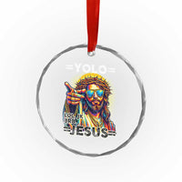 Funny Yolo Lol Jk BRB Christian Easter Crystal Glass Ornament Resurrection Jesus