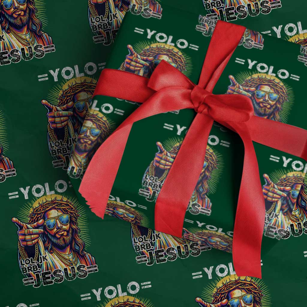 Funny Yolo Lol Jk BRB Christian Easter Wrapping Paper Roll Resurrection Jesus