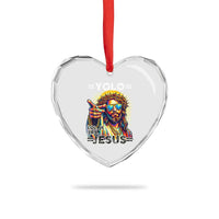Funny Yolo Lol Jk BRB Christian Easter Heart Crystal Glass Ornament Resurrection Jesus