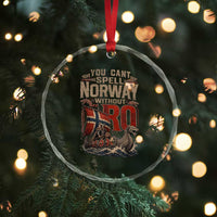 Funny You Cant Spell Norway Without RO Crystal Glass Ornament Vintage Longship Viking Row Spirit Heritage