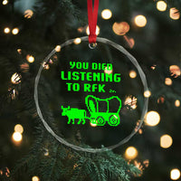 Funny You Died Listening To RFK Jr Crystal Glass Ornament Oregon Trail Cow Wagon - Wonder Print Shop