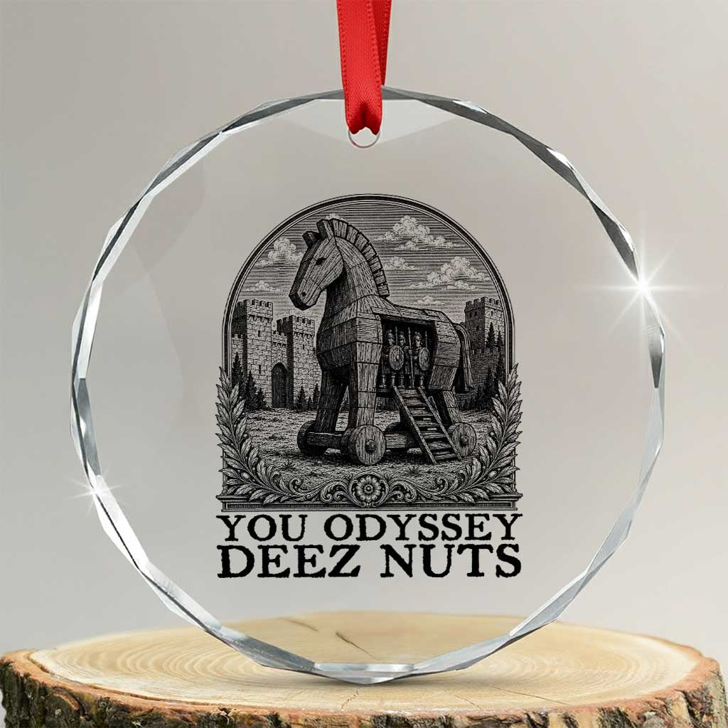 Funny You Odyssey Deez Nuts Trojan Horse Crystal Glass Ornament Ancient Greek History Gift
