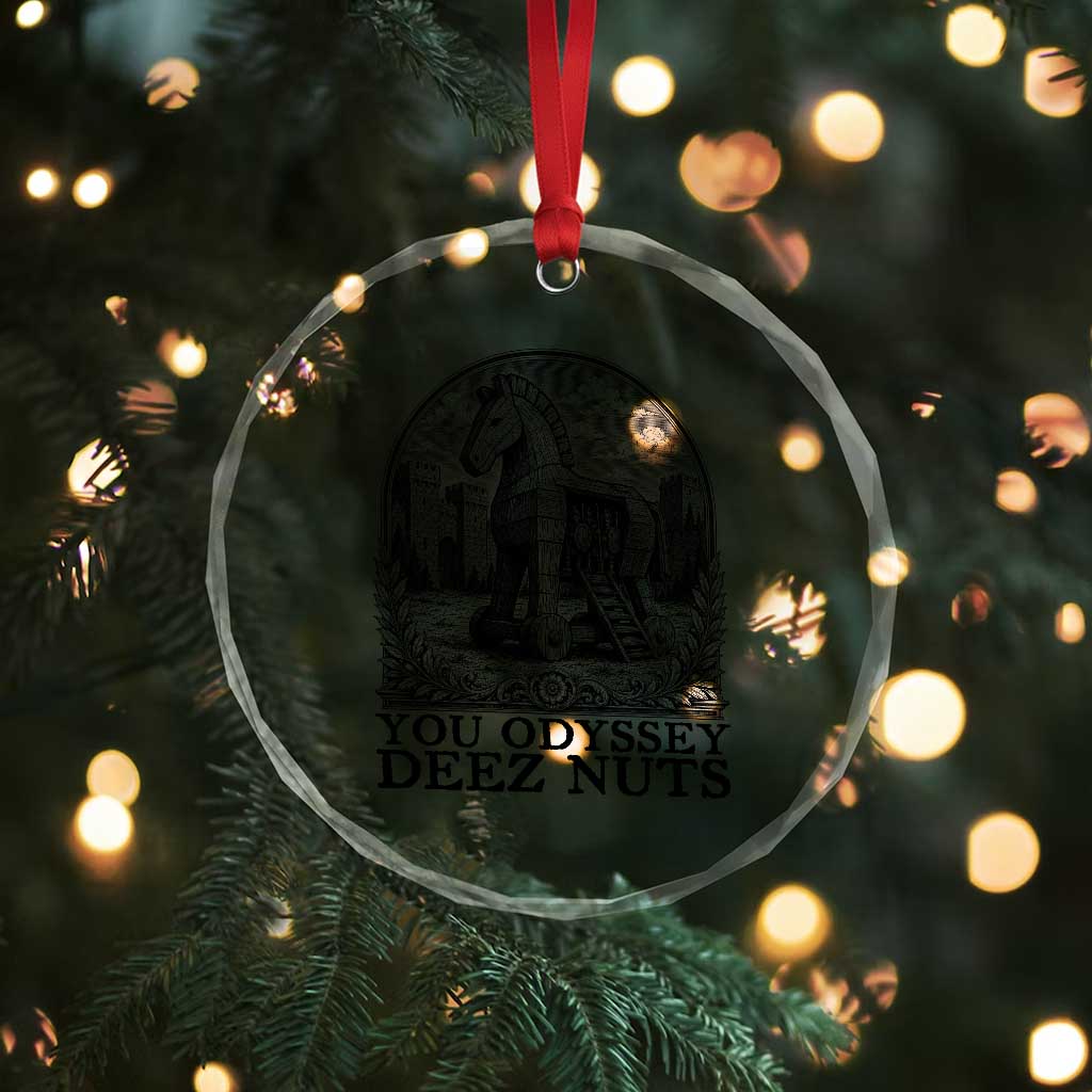 Funny You Odyssey Deez Nuts Trojan Horse Crystal Glass Ornament Ancient Greek History Gift