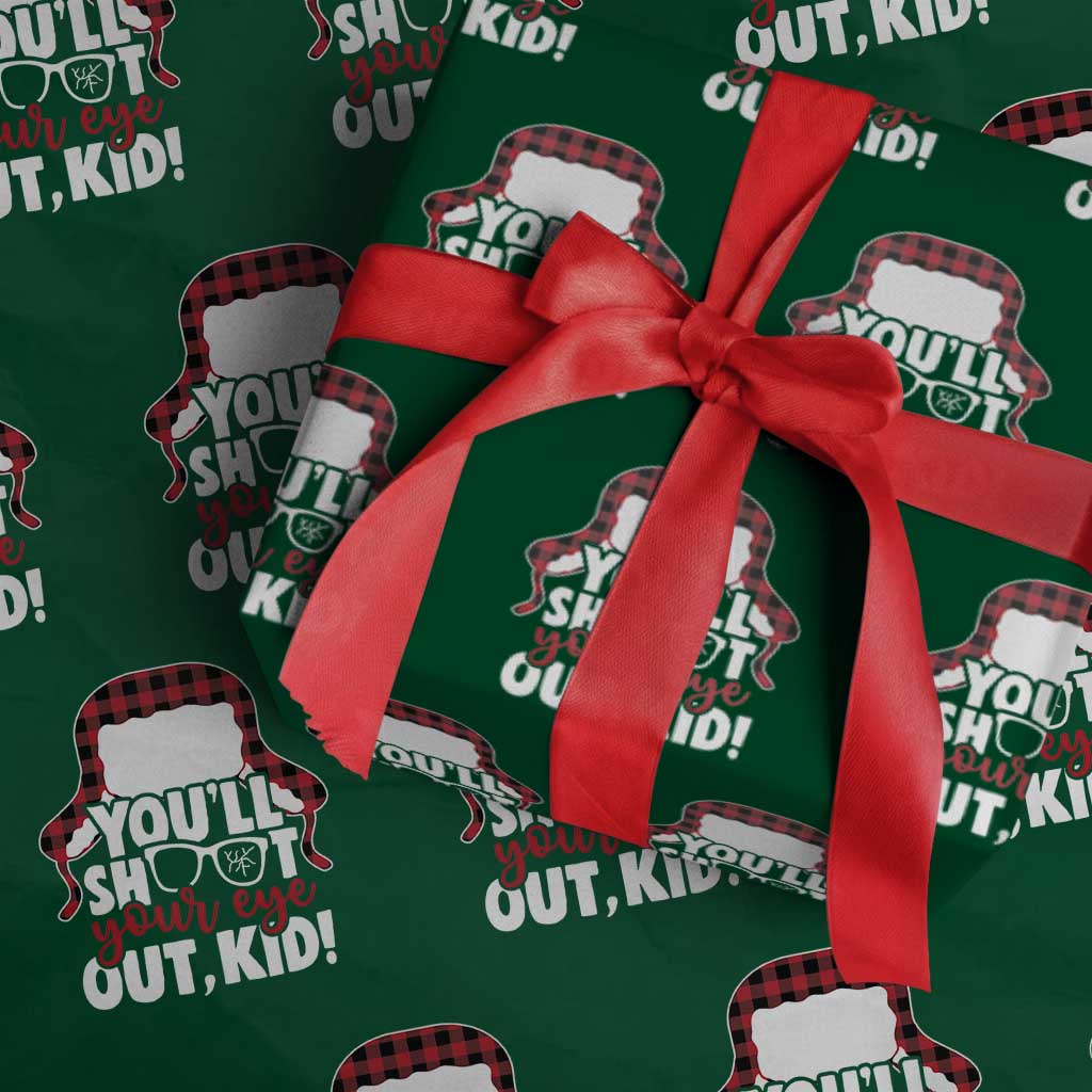 Funny You Will Shoot Your Eye Out Kid Wrapping Paper Roll Christmas Movie Glasses Hat - Wonder Print Shop