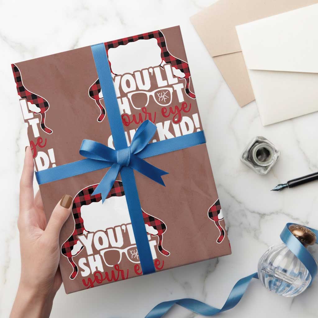 Funny You Will Shoot Your Eye Out Kid Wrapping Paper Roll Christmas Movie Glasses Hat - Wonder Print Shop
