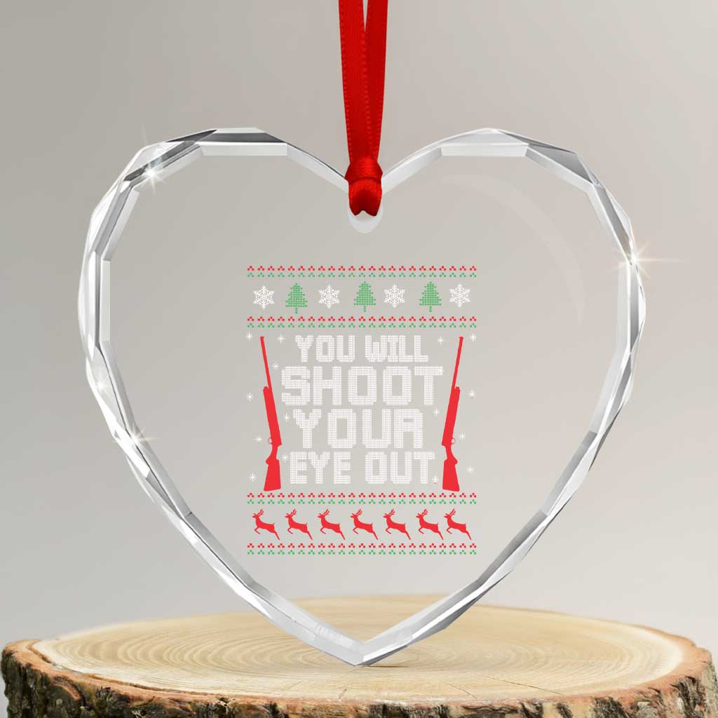 Funny You'll Shoot Your Eye Out Kid Heart Crystal Glass Ornament Christmas Movie Guns - Wonder Print Shop