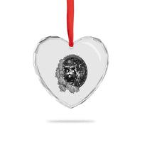 Funny Yule Black Cat Mistletoe Jolakotturinn Heart Crystal Glass Ornament - Wonder Print Shop
