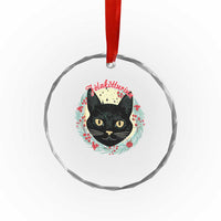 Funny Yule Cat Crystal Glass Ornament Jólakötturinn Yule Xmas Black Cat TS11