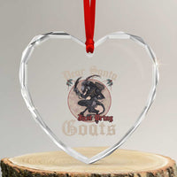 Funny Yule Xmas Heart Crystal Glass Ornament Dear Santa Just Bring Goats Krampus - Wonder Print Shop