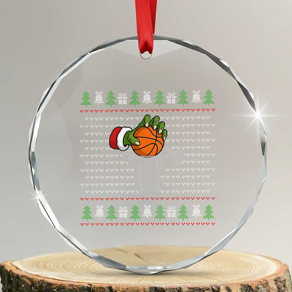 Funny Zombie Hand Basketball Xmas Gift Crystal Glass Ornament TS12