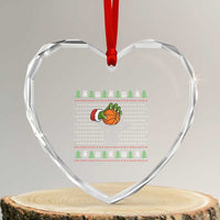 Funny Zombie Hand Basketball Xmas Gift Heart Crystal Glass Ornament - Wonder Print Shop