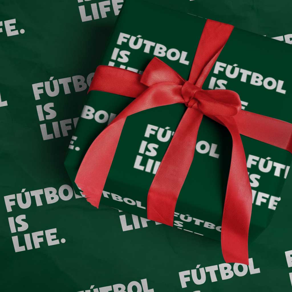 Futbol is Life Wrapping Paper Roll Funny Soccer Gift For Football Players Fans