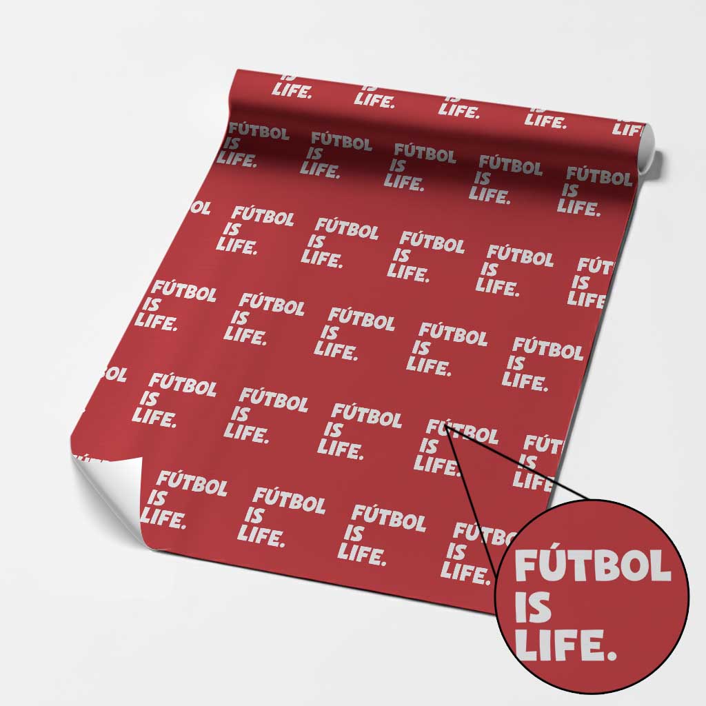 Futbol is Life Wrapping Paper Roll Funny Soccer Gift For Football Players Fans