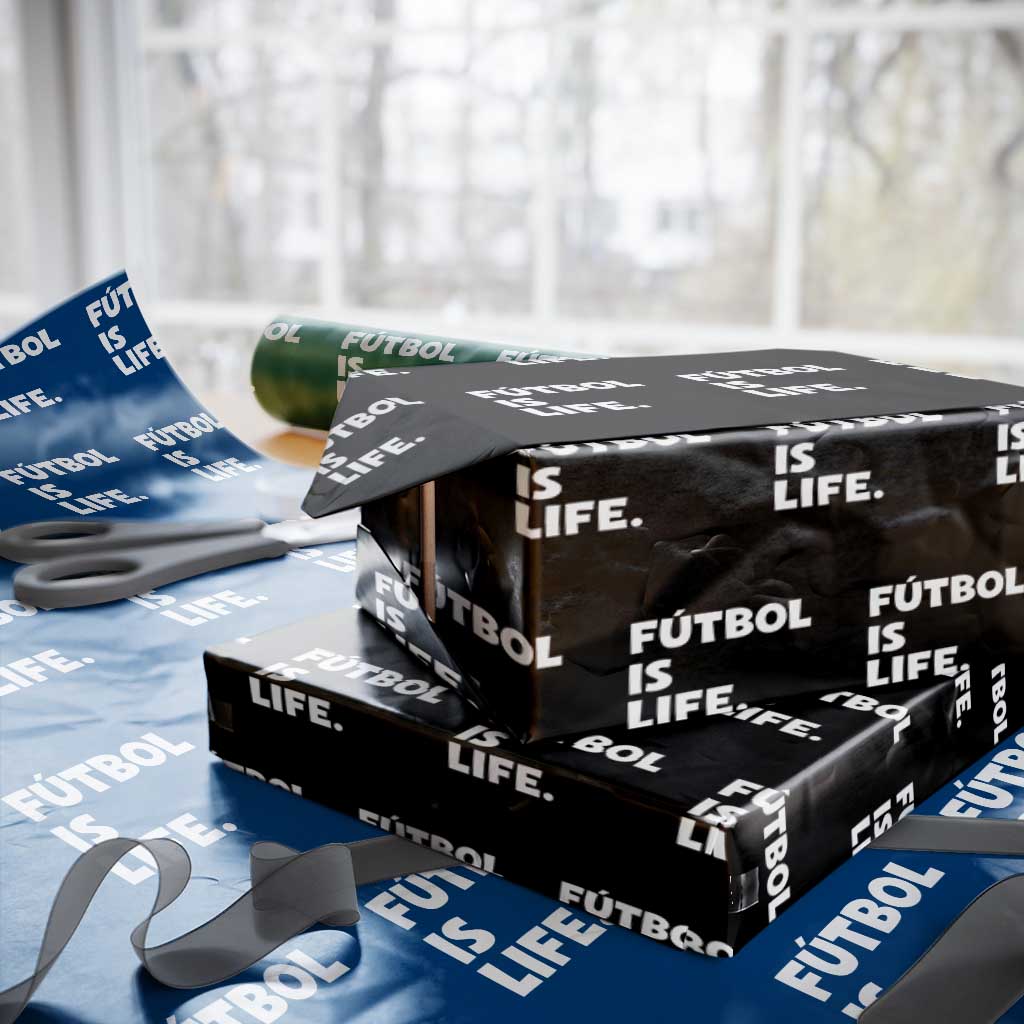 Futbol is Life Wrapping Paper Roll Funny Soccer Gift For Football Players Fans